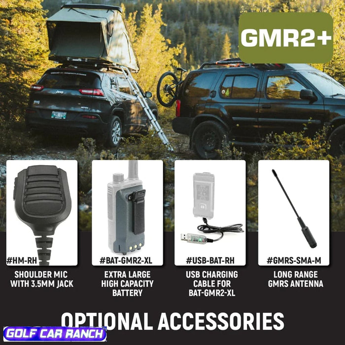 GMR2 PLUS GMRS portable et robuste avec antenne longue portée GRATUITE