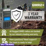 GMR2 PLUS GMRS portable et robuste avec antenne longue portée GRATUITE