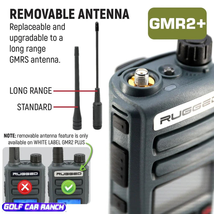 GMR2 PLUS GMRS portable et robuste avec antenne longue portée GRATUITE