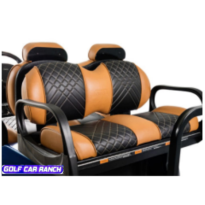 Club Car Onward Coussin de siège haut de gamme OEM à dossier haut – Luxe beige miel avec incrustation noire