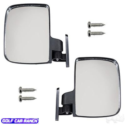 Folding UTV style golf cart mirror