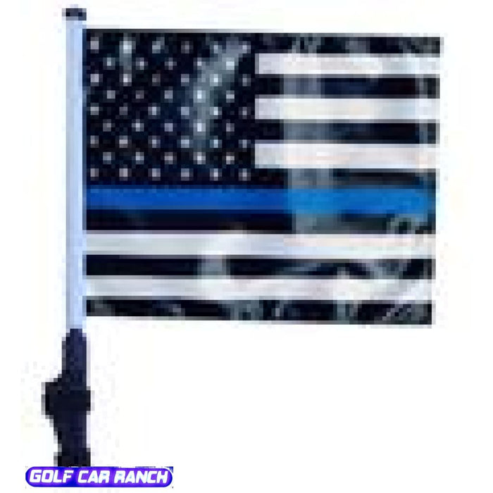 Blue Thin Line Usa Golf Cart Flag