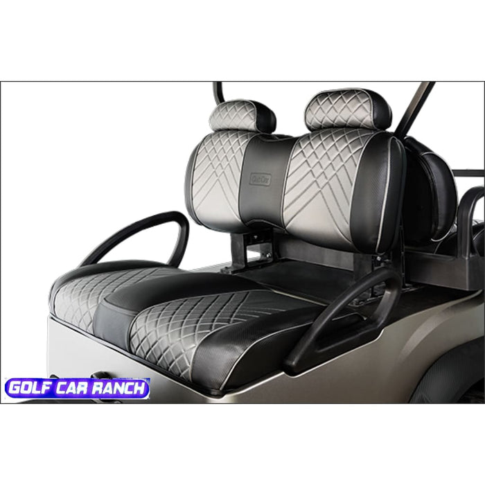 Club Car Onward Coussin de siège haut de gamme OEM à dossier haut – Luxe beige miel avec incrustation noire