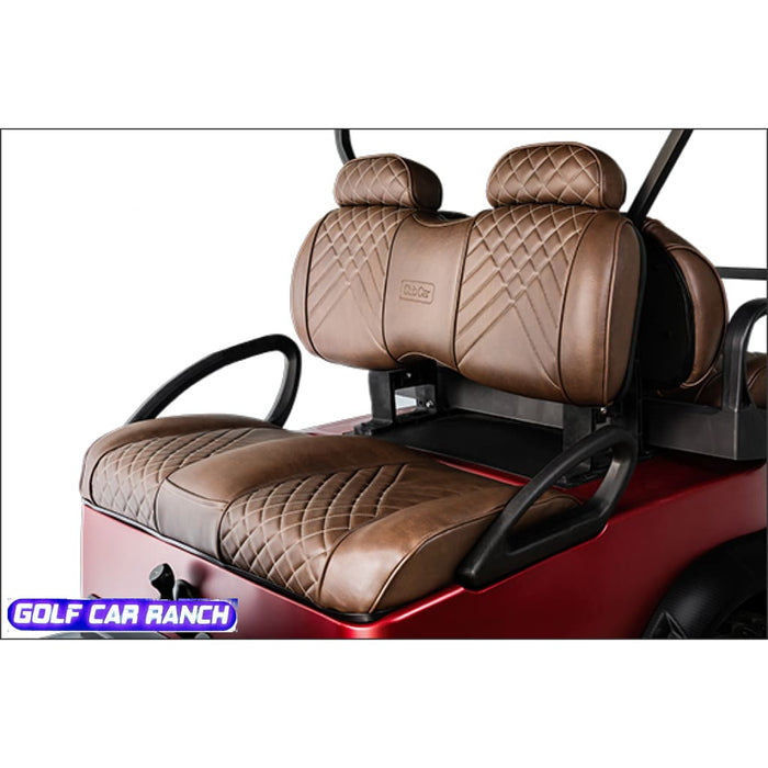 Club Car Onward Coussin de siège haut de gamme OEM à dossier haut – Luxe beige miel avec incrustation noire