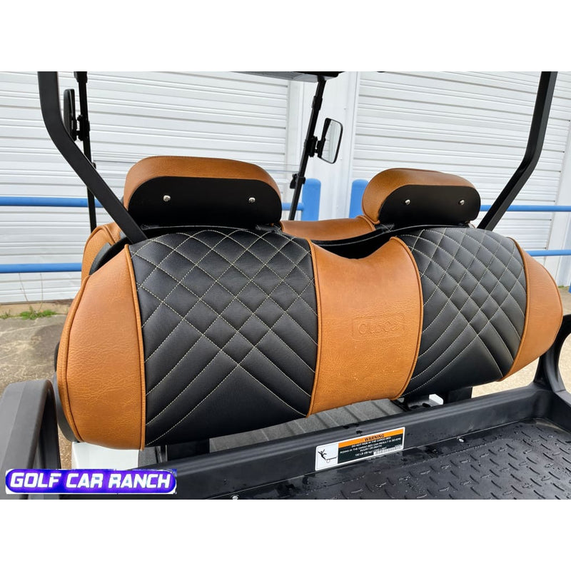 Club Car Onward OEM Premium High Back Seat Cushion - Luxury Honey Beige with Black Inlay
