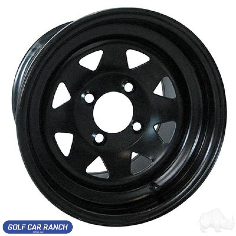 Steel Black Wheel 8 Spoke 12X7.5 Custom Wheels