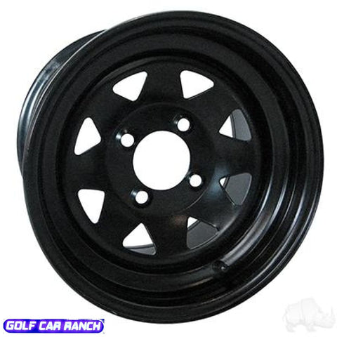 Steel Black Wheel 8 Spoke 12X7.5 Custom Wheels