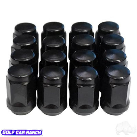 Flat Black Lug Nut Metric 12Mm-1.25 - Pack 16