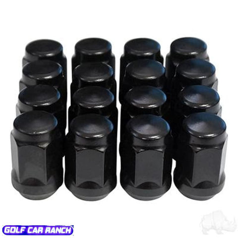 Flat Black Lug Nut 1/2-20 - Pack 16